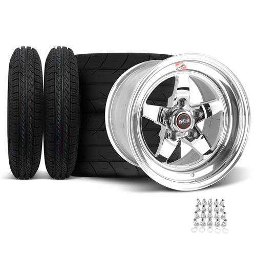 Mustang Weld RT-S Wheel & Tire Kit - 15x10/4 Polished (94-04)