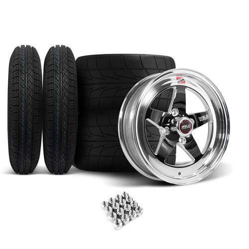 Weld Mustang RT-S Wheel & Tire Kit - 15x4/15x8 - Black (79-93) Nitto ...