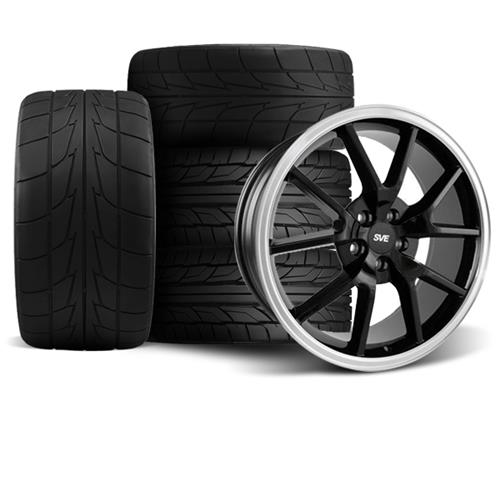 Mustang FR500 Wheel & Drag Radial Tire Kit 17x9/10.5 Black NT555R (9404)