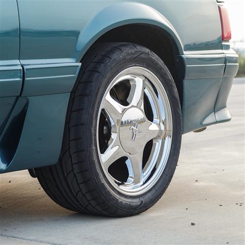 1979-93 Mustang 5 Lug Pony Wheel & Nitto Tire Kit  - 17x8/9 - Chrome