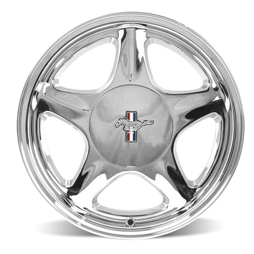1979-93 Mustang 5 Lug Pony Wheel & Nitto Tire Kit  - 17x8/9 - Chrome
